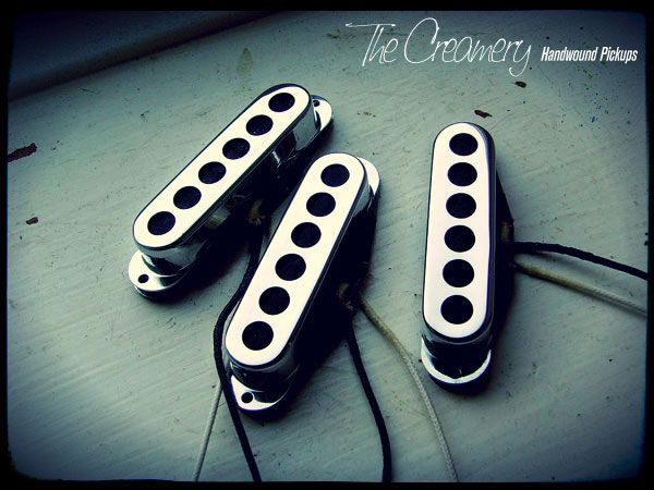 Creamery Custom Handwound Sonic '60 Strat Sized Trisonic style Replacement Pickups Chrome Covers